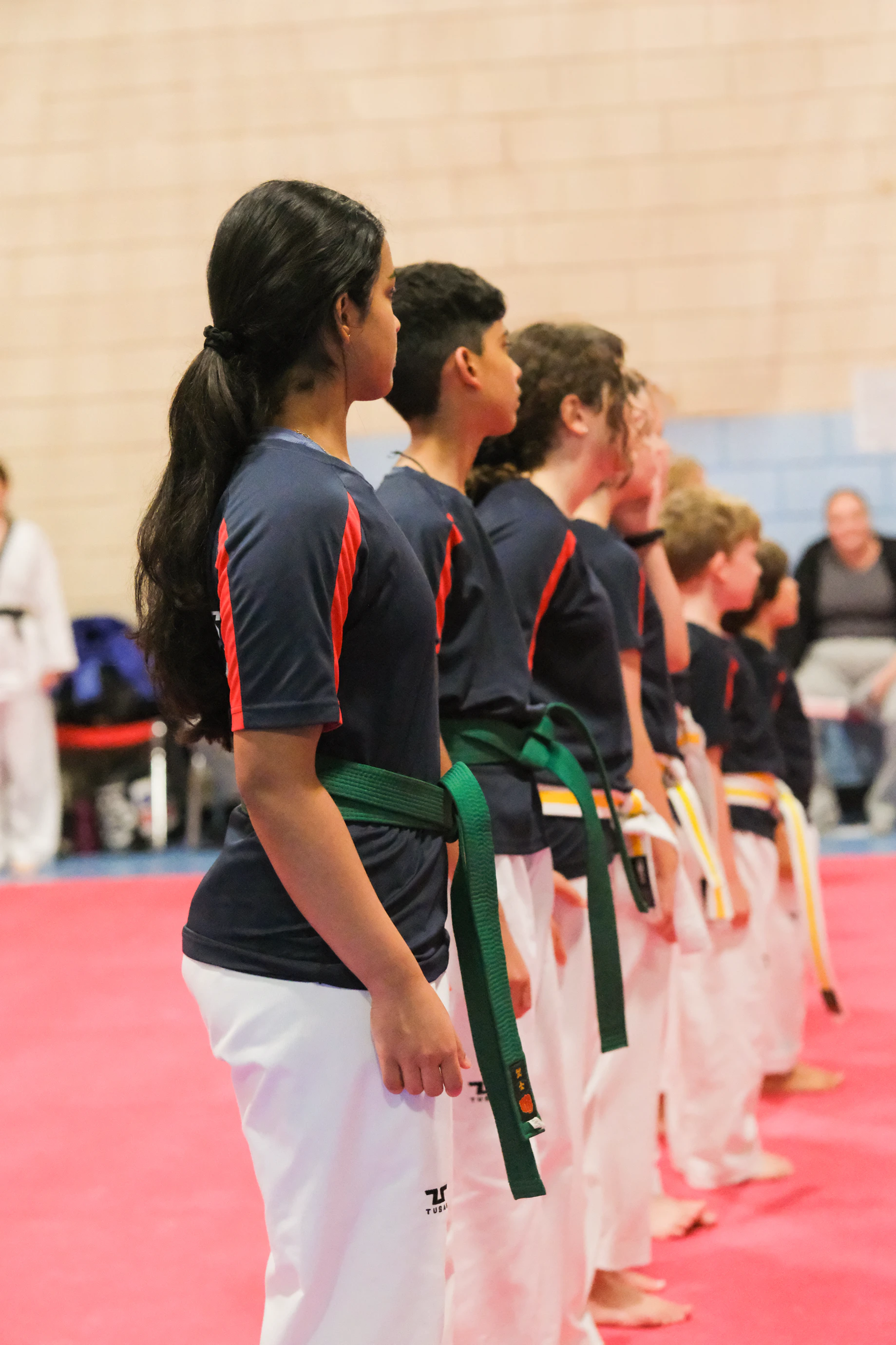 Creative Ways Taekwondo students lined up during class